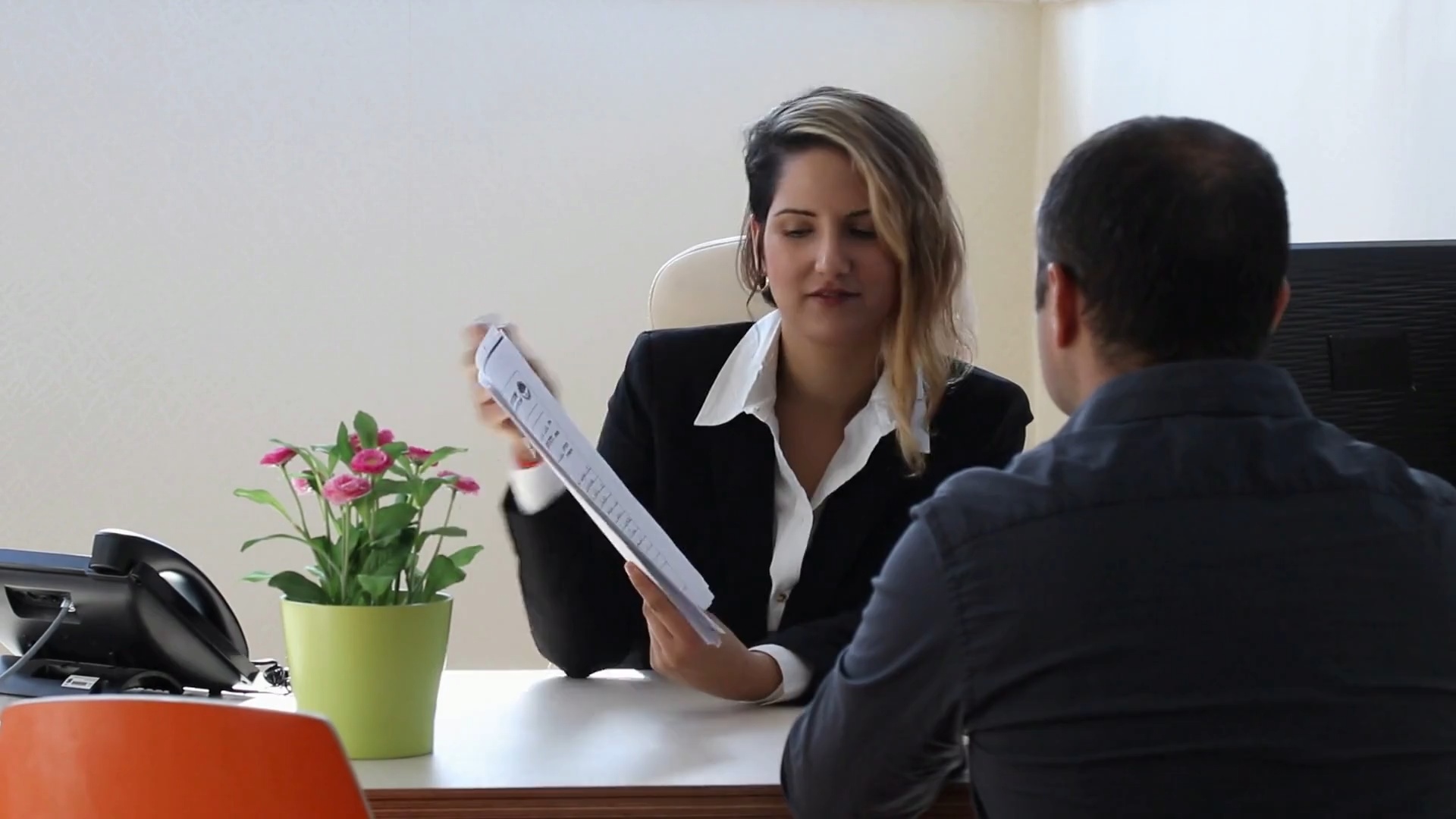 Lawyer consulting with a client